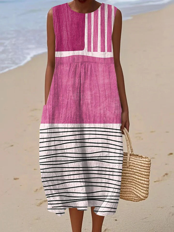 Donna - Sleeveless Summer Dress with Pockets