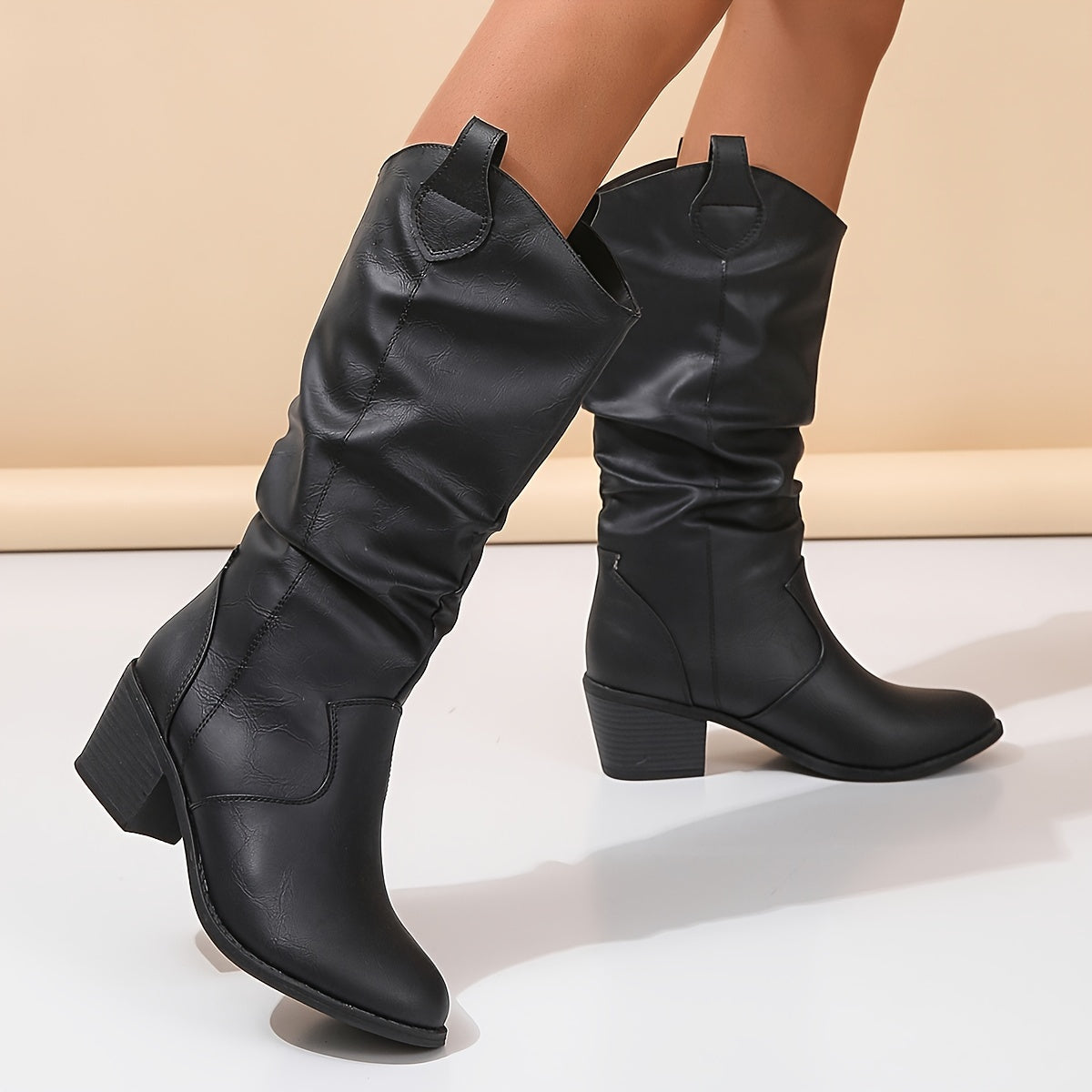 Gemma - Solid Western Cowboy Boots