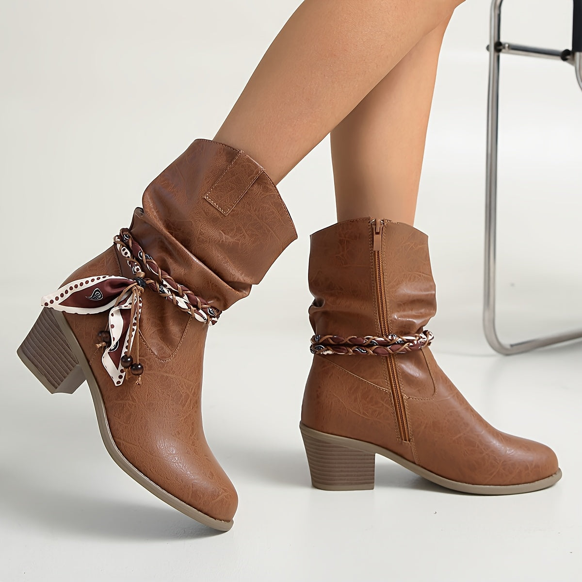 Anna - Cowboy Ankle Boots