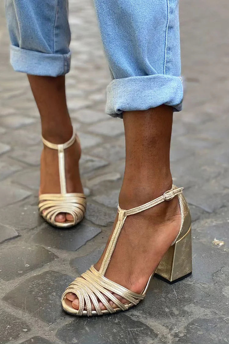 Emma – Elegant T-strap Sandals