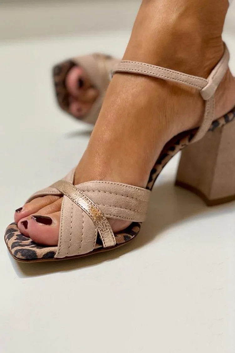 Brunhilde - High Heeled Sandals with Cross Straps