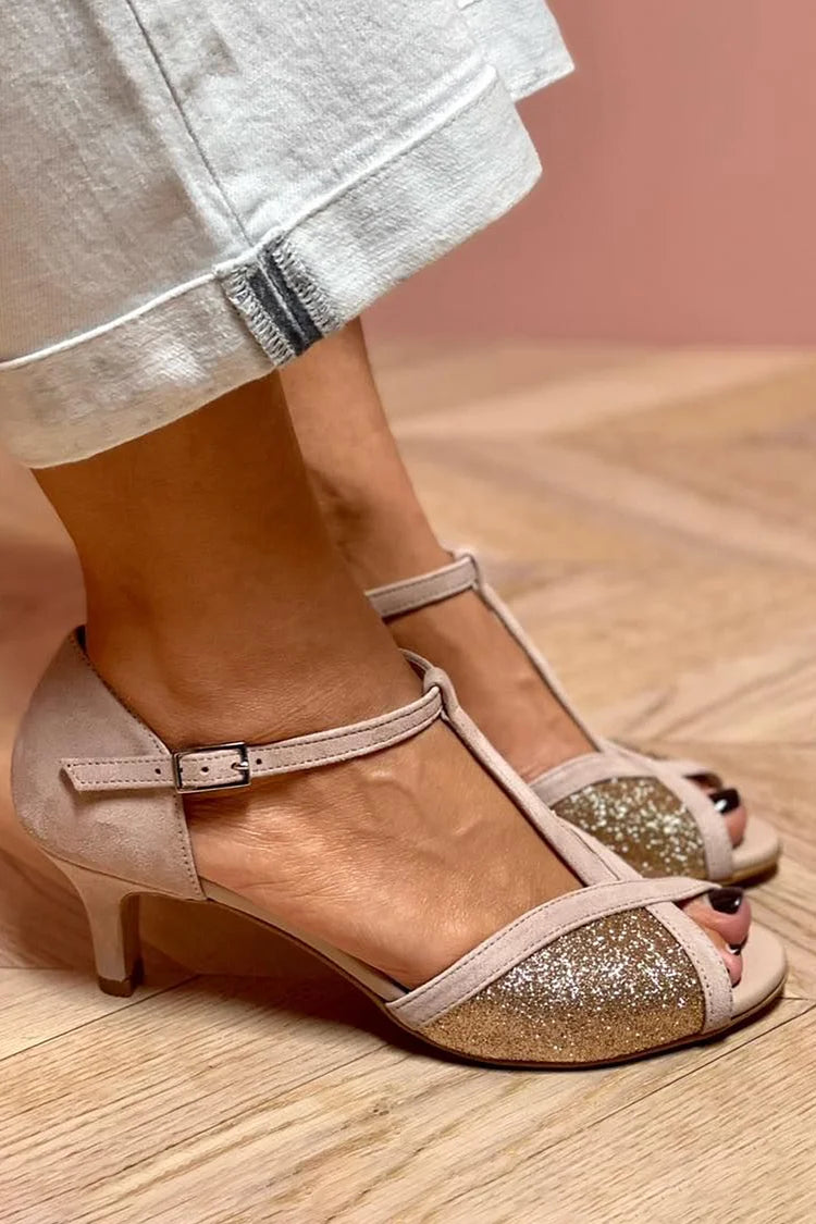 Anneliese – Shiny Low Heeled Sandals