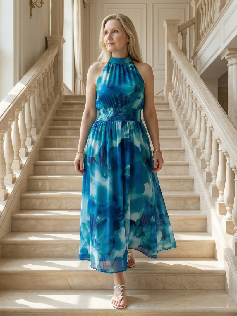 Sylin | Ruffled Short Sleeve Midi Dress