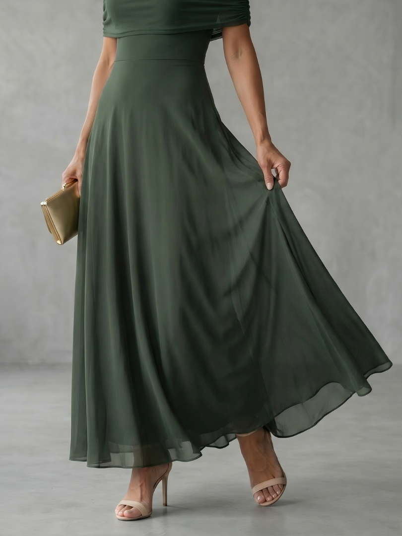 June | Strapless, Draped Midi Dress