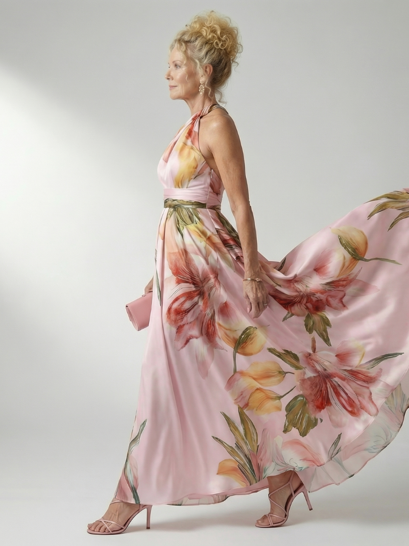 Amiel | Light Maxi Dress with Floral Pattern