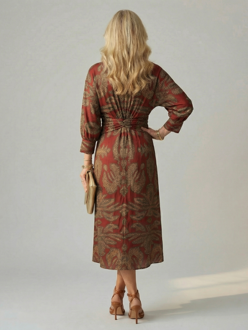 Hold | Natural Wrap Midi Dress