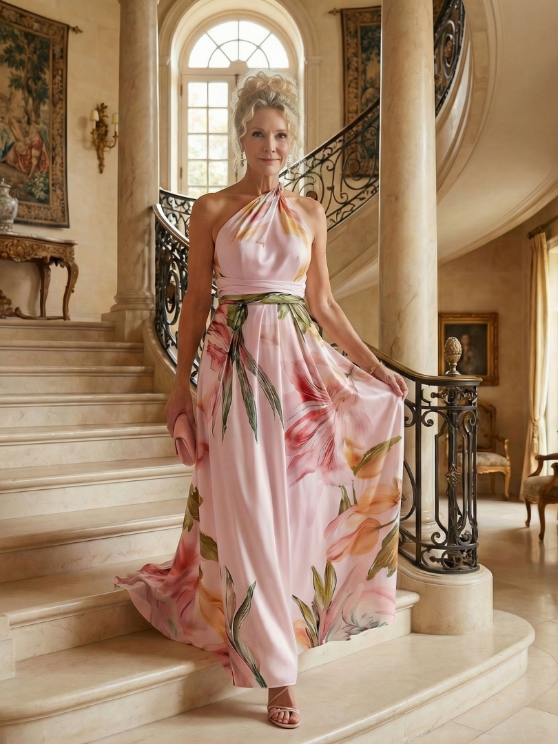 Amiel | Light Maxi Dress with Floral Pattern