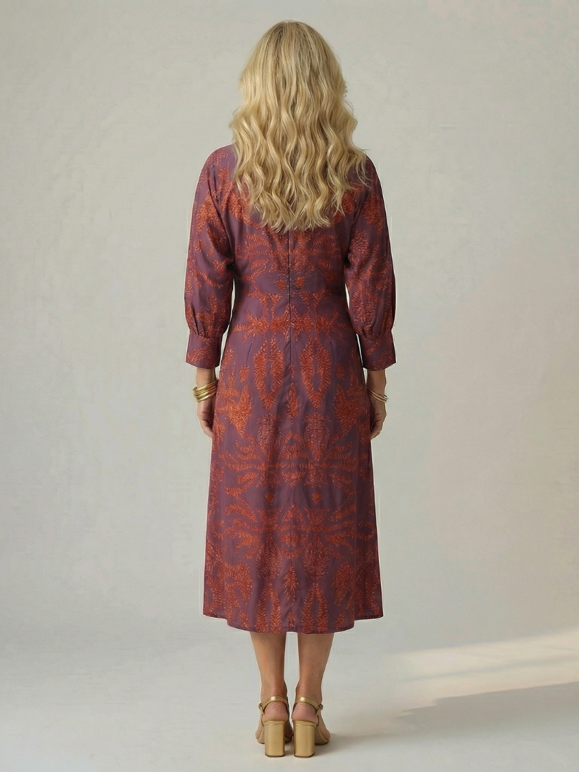 Hold | Natural Wrap Midi Dress