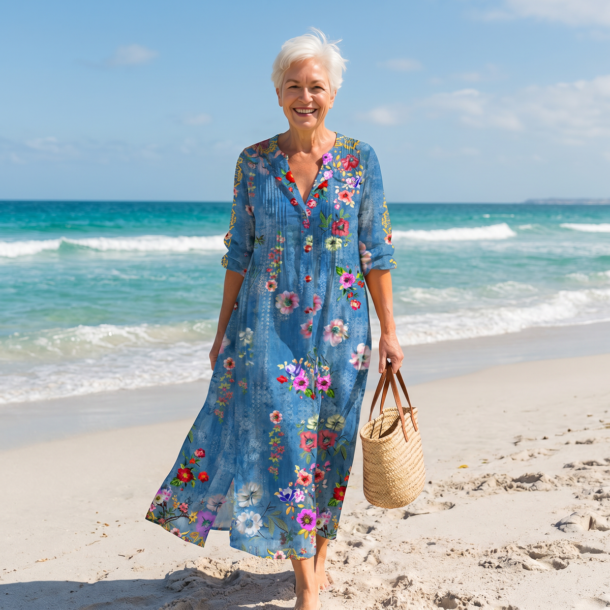 Arlina | Sparkling Floral Maxi Dress