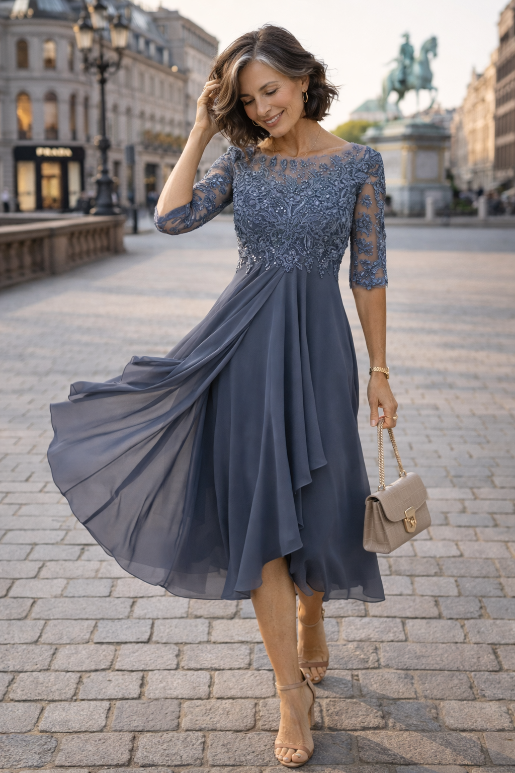 Lea – Elegant Lace Midi Dress