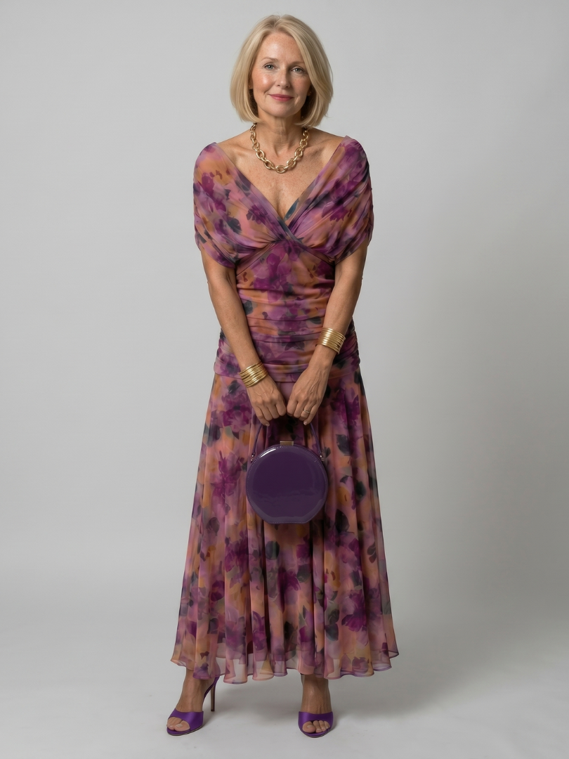 Calen | Midi Strapless Dress, Flowing