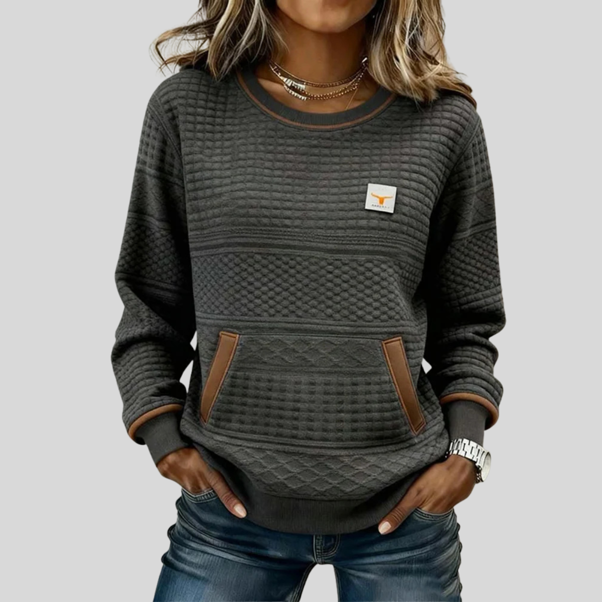 Noelle | Colorblock Crew Neck Sweatshirt
