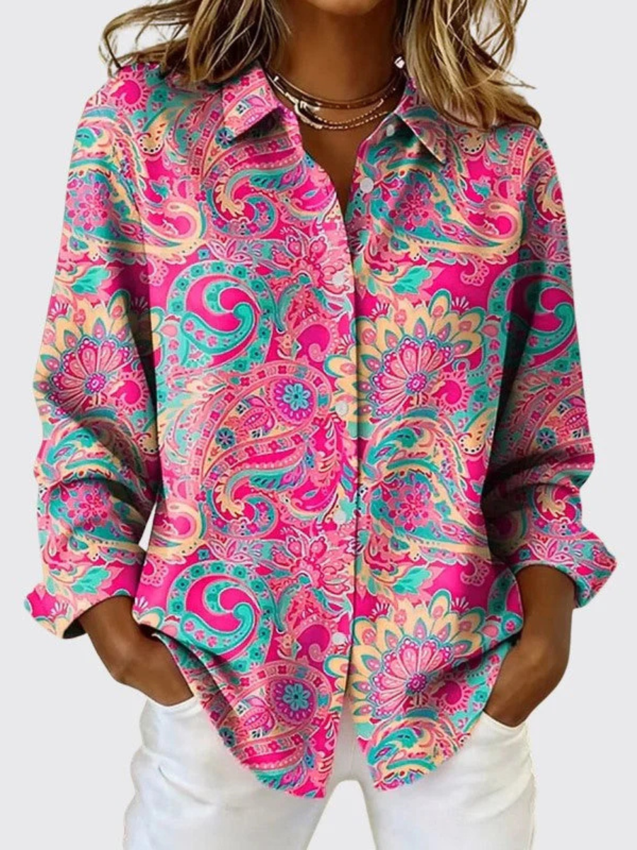 Katarina™ | Blouse with Buttons and Paisley Print
