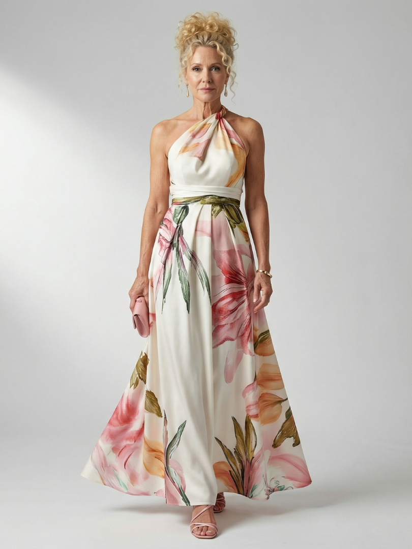 Amiel | Light Maxi Dress with Floral Pattern