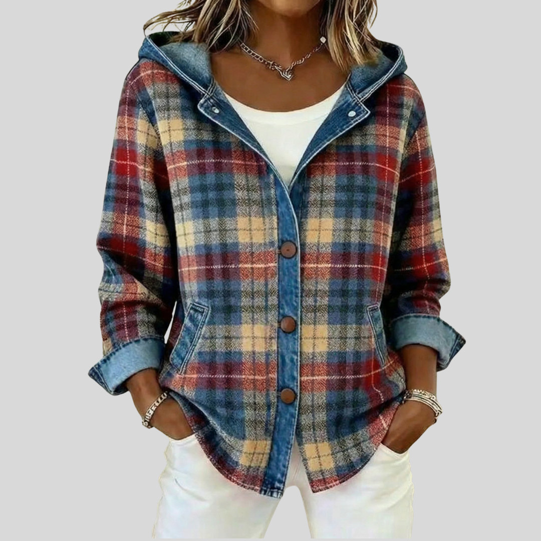 Hildred | Checkered Shacket with Hood