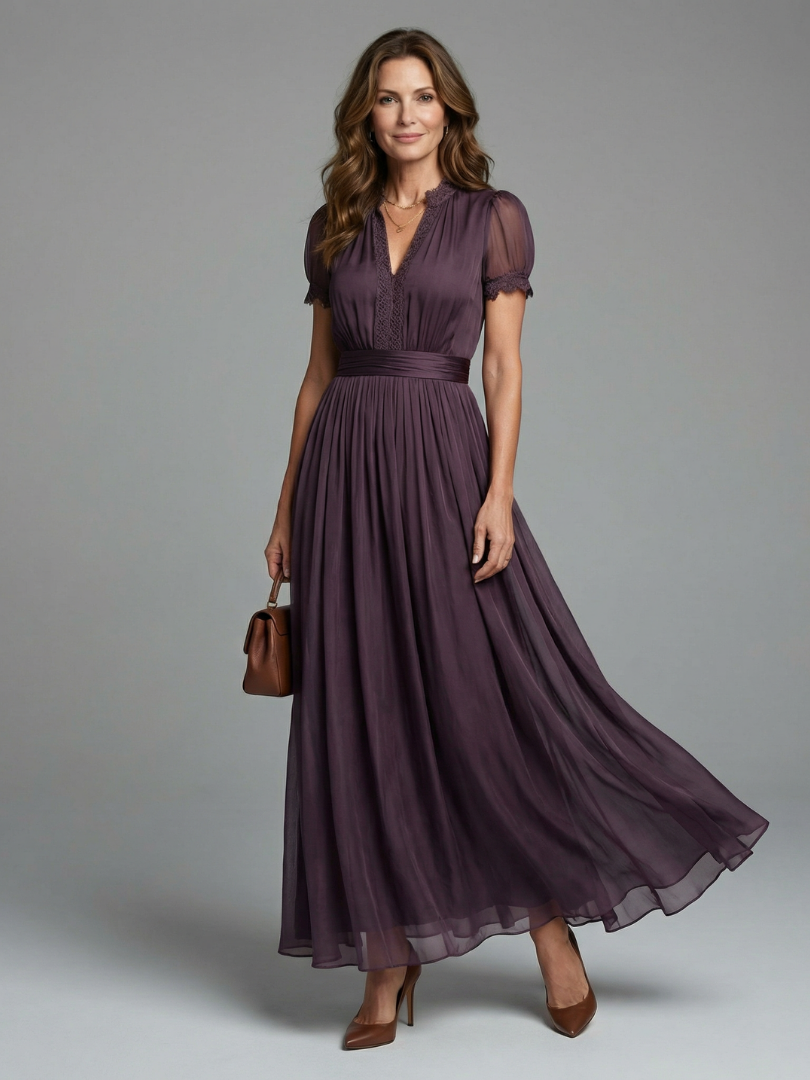 Elia | Crushed Belted Maxi Dress