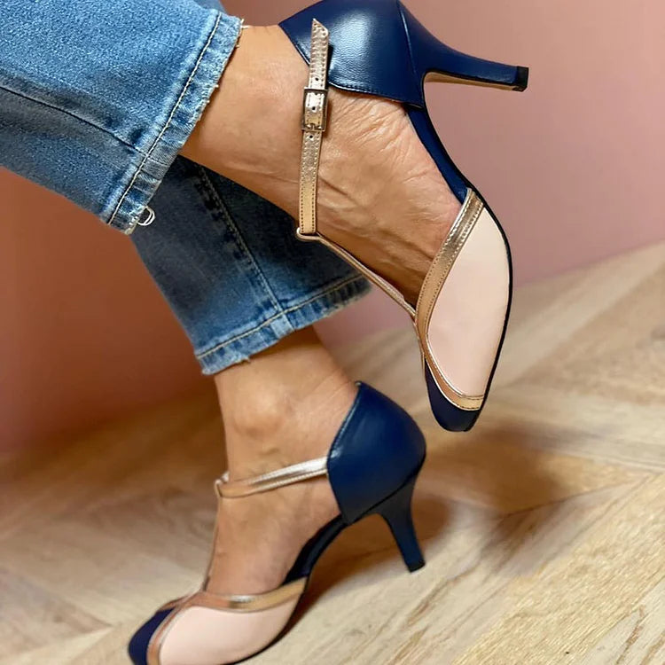 Adelheid – Vintage T-strap High Heels with Timeless Elegance