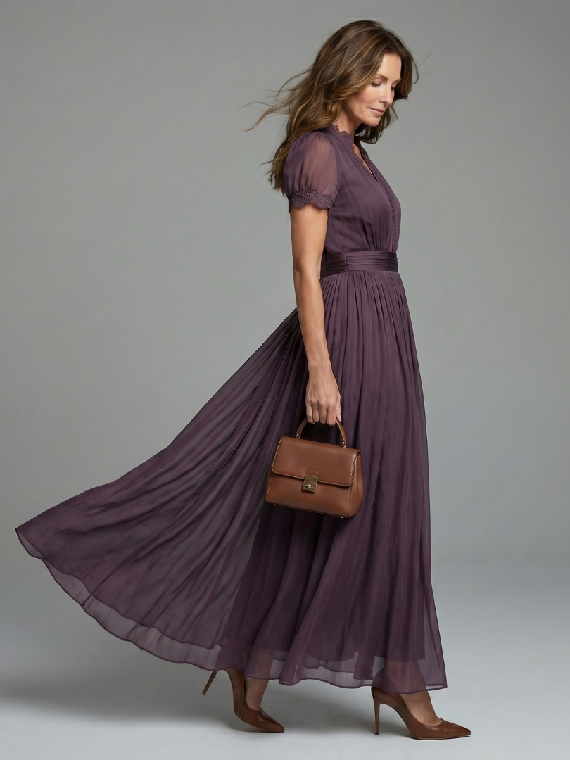 Elia | Crushed Belted Maxi Dress