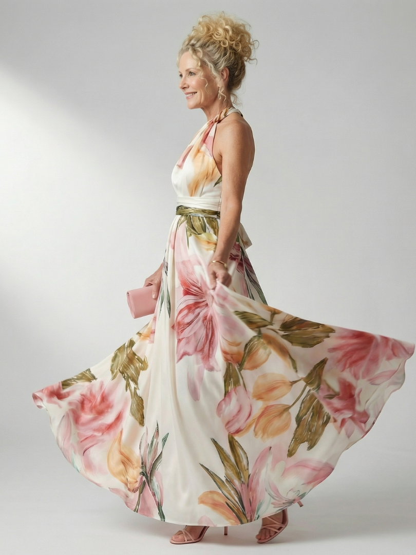 Amiel | Light Maxi Dress with Floral Pattern
