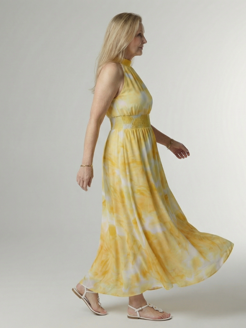 Sylin | Ruffled Short Sleeve Midi Dress