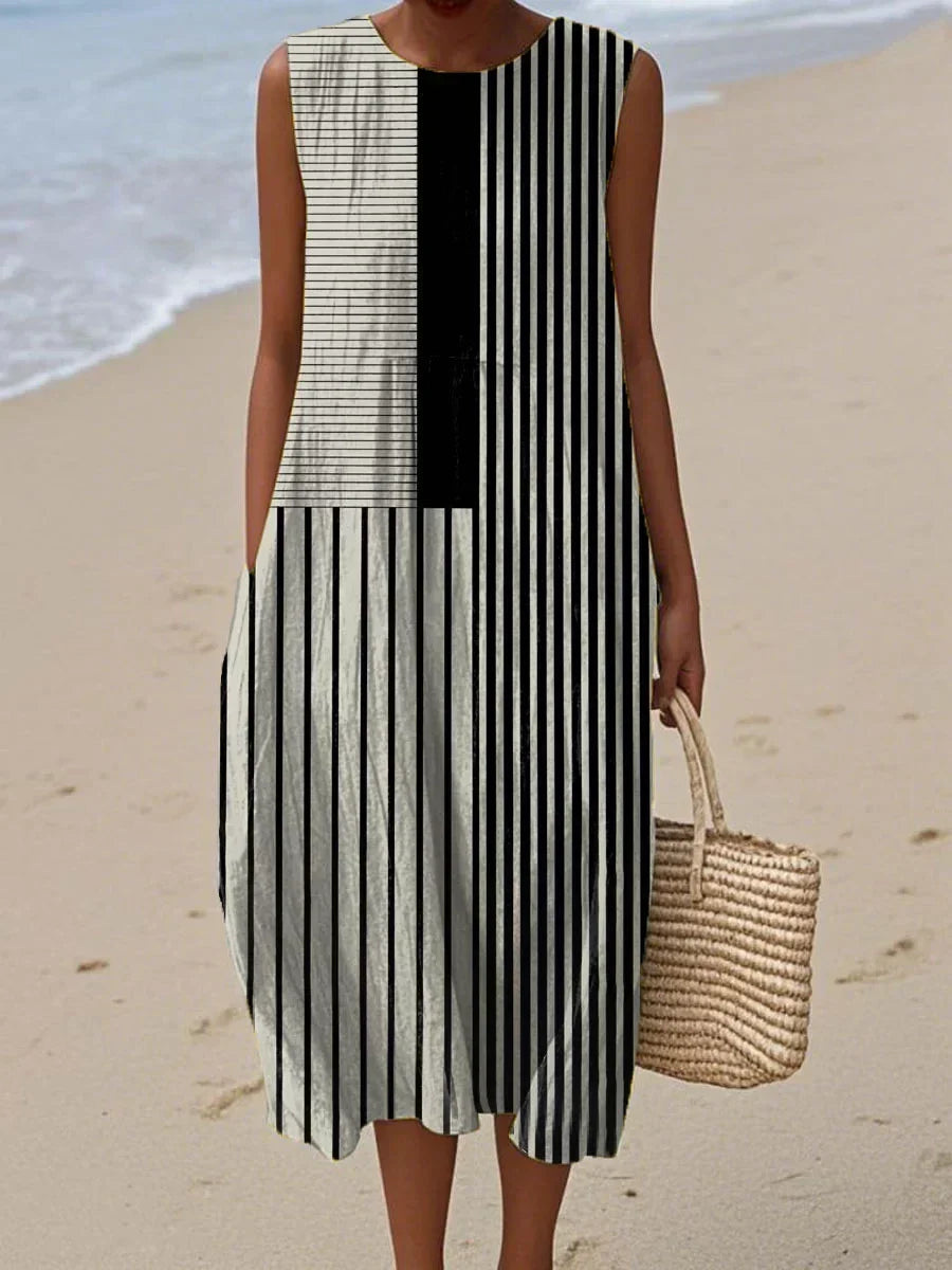 Nicole - Strapless Summer Dress with Pockets