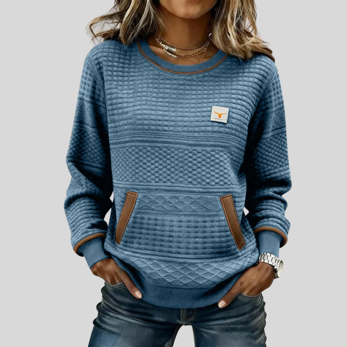 Noelle | Colorblock Crew Neck Sweatshirt