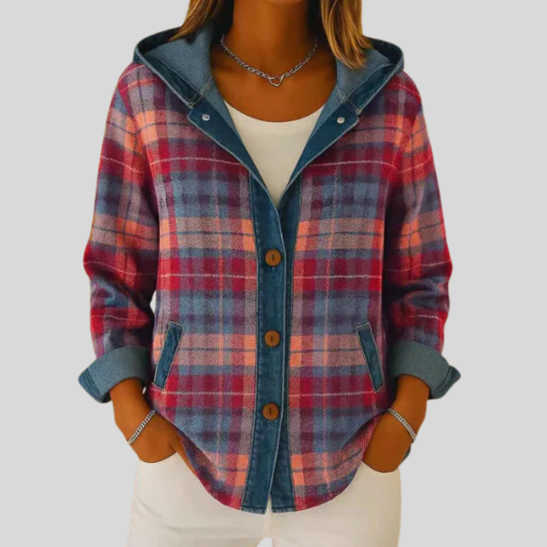 Hildred | Checkered Shacket with Hood