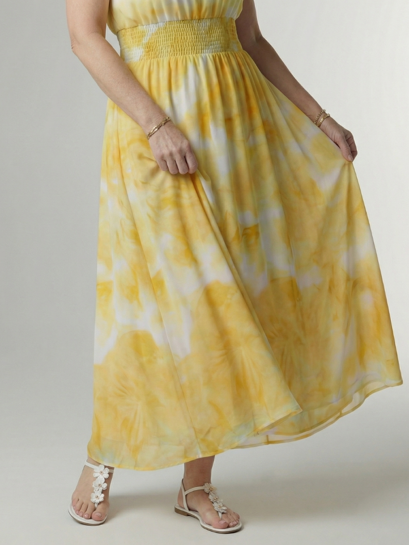Sylin | Ruffled Short Sleeve Midi Dress