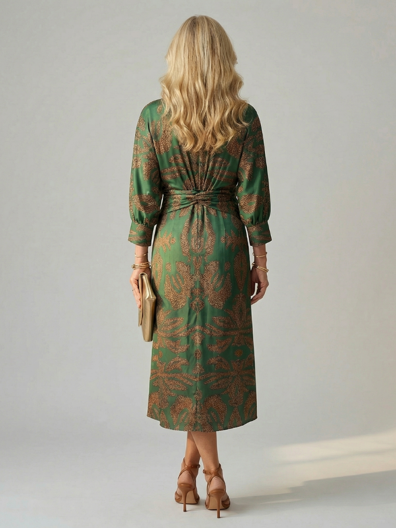 Hold | Natural Wrap Midi Dress