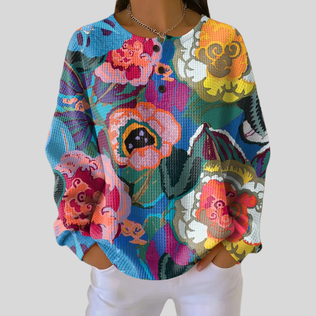 Adorna | Colorful Floral Hoodie