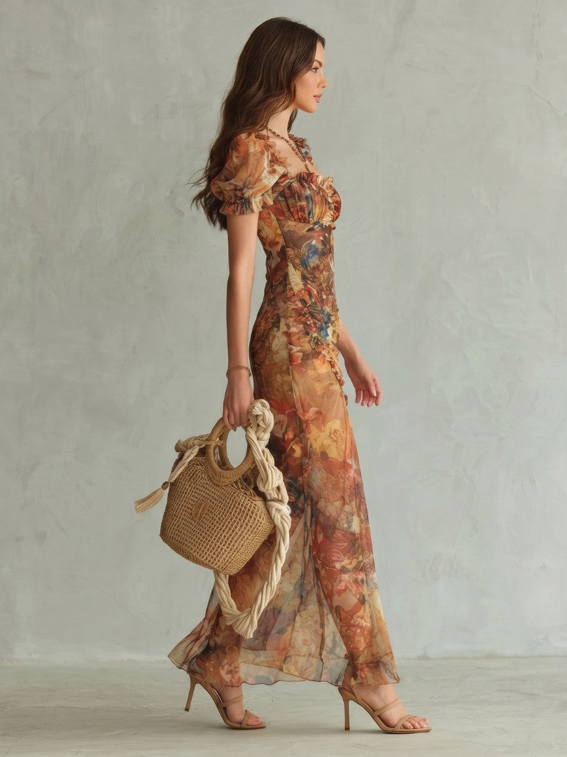 Sky | Sleeve Midi Dress with Ruching