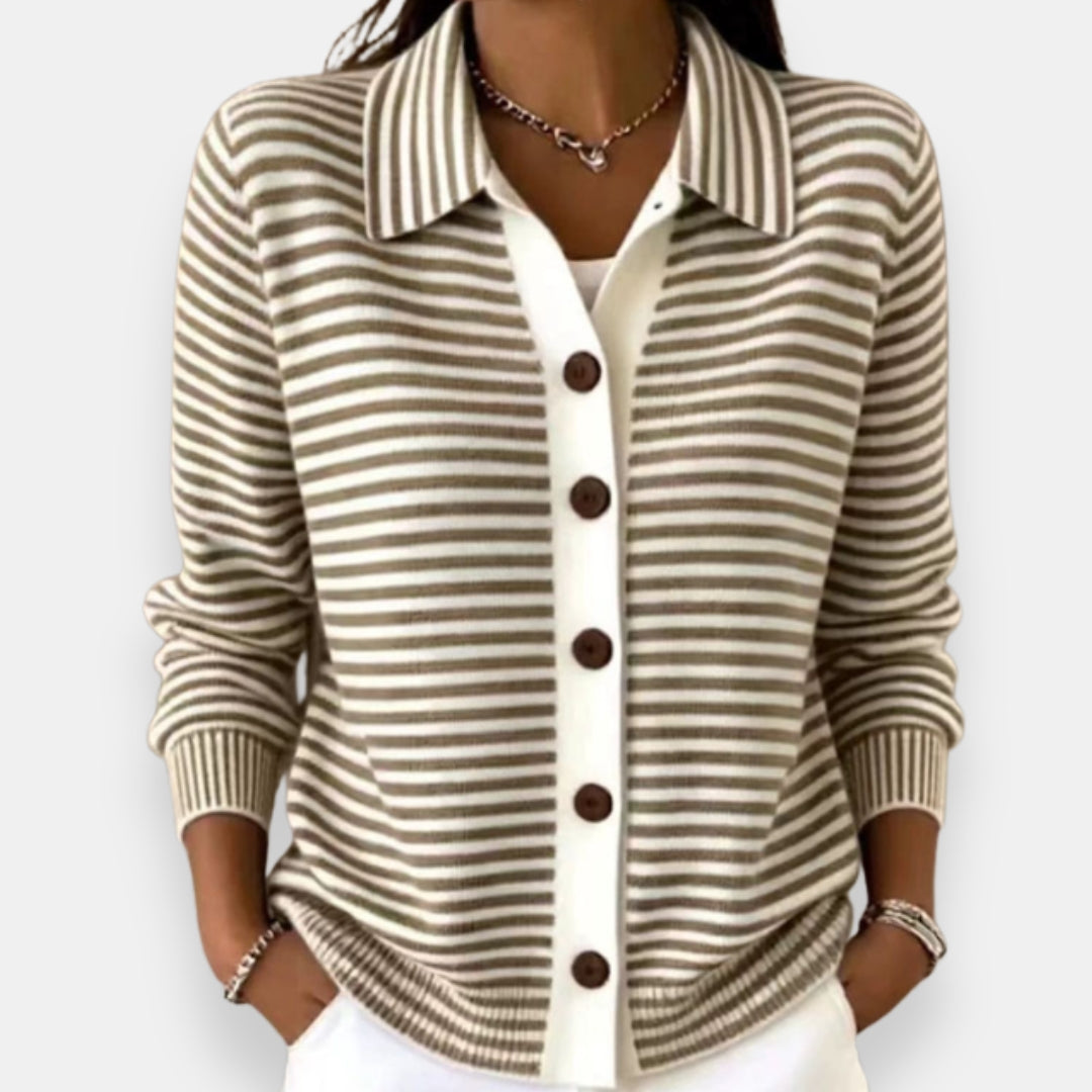Marie | Striped Button Cardigan