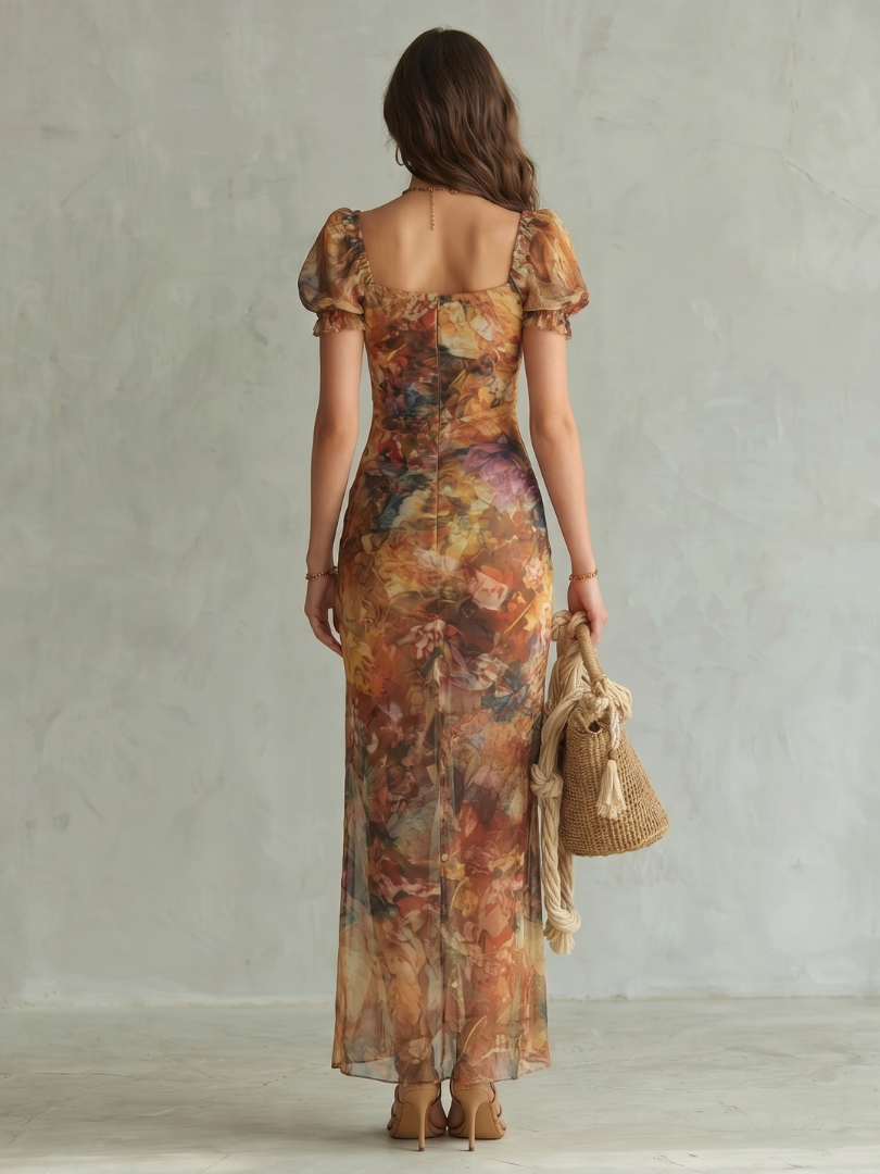 Sky | Sleeve Midi Dress with Ruching