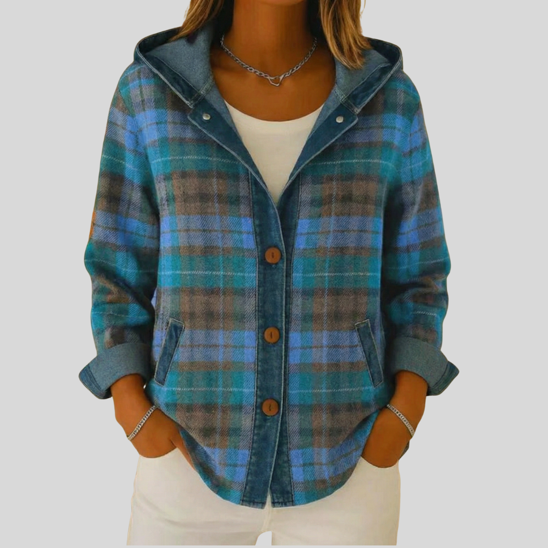 Bevlyn | Checkered Shacket with Hood