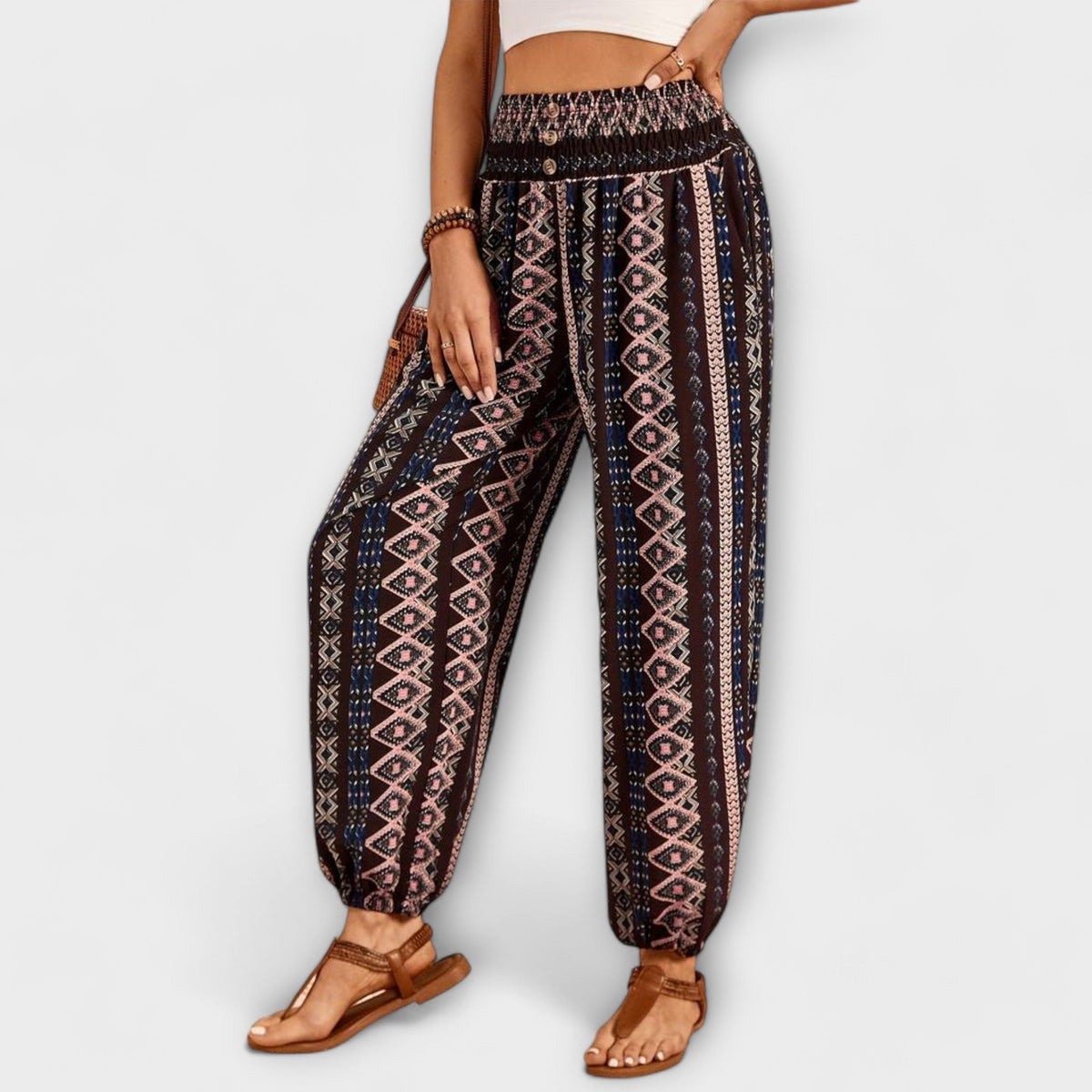 Scarlett - Pants with Ethnic Pattern