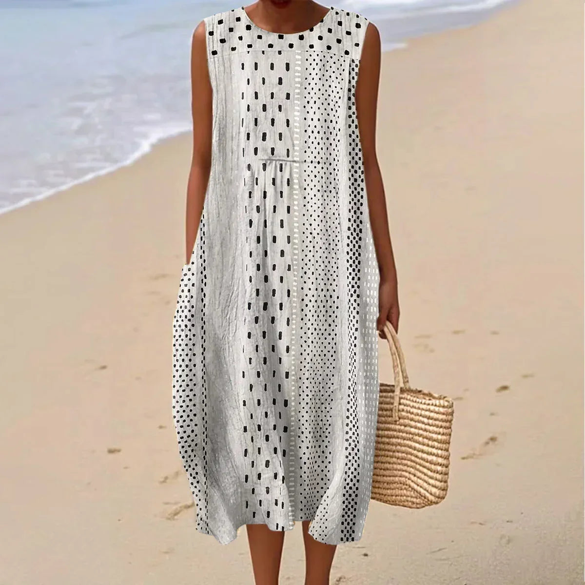 Liz - Summer Sleeveless Dress with Pockets