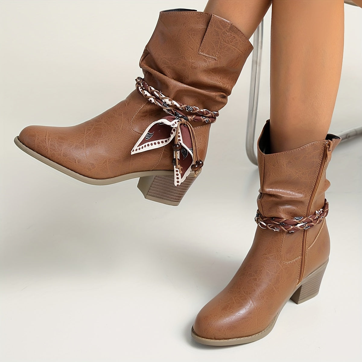 Anna - Cowboy Ankle Boots