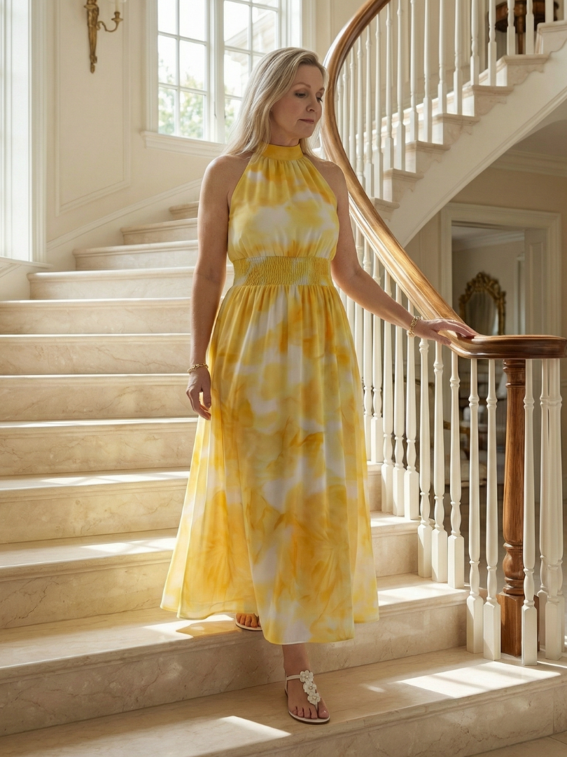 Sylin | Ruffled Short Sleeve Midi Dress