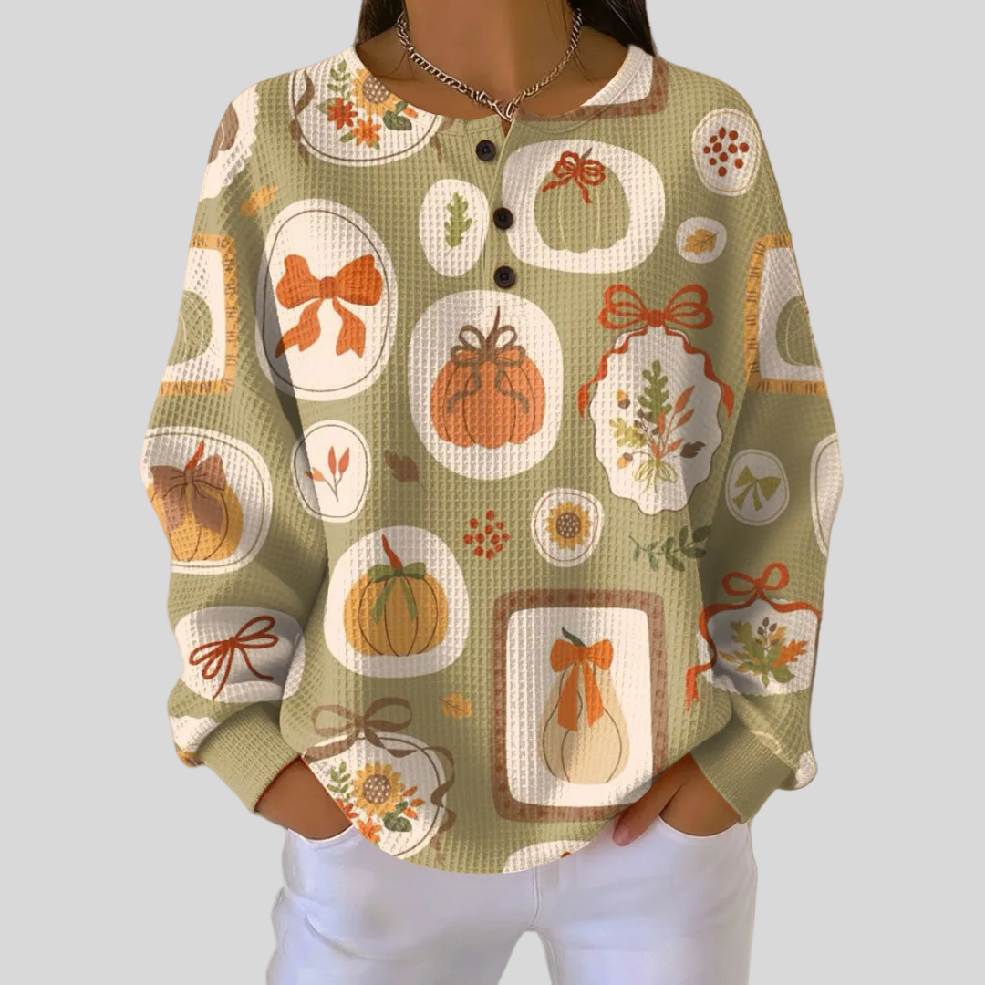 Tawnie | Sweatshirt with Pumpkins and Bows