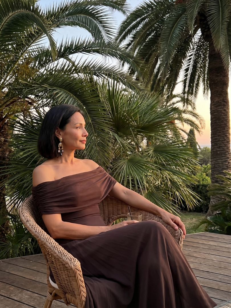 June | Strapless, Draped Midi Dress