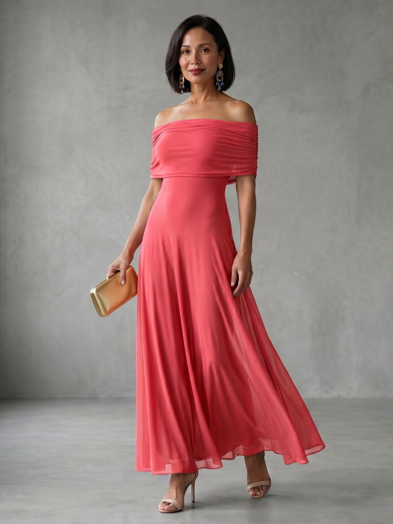 June | Strapless, Draped Midi Dress