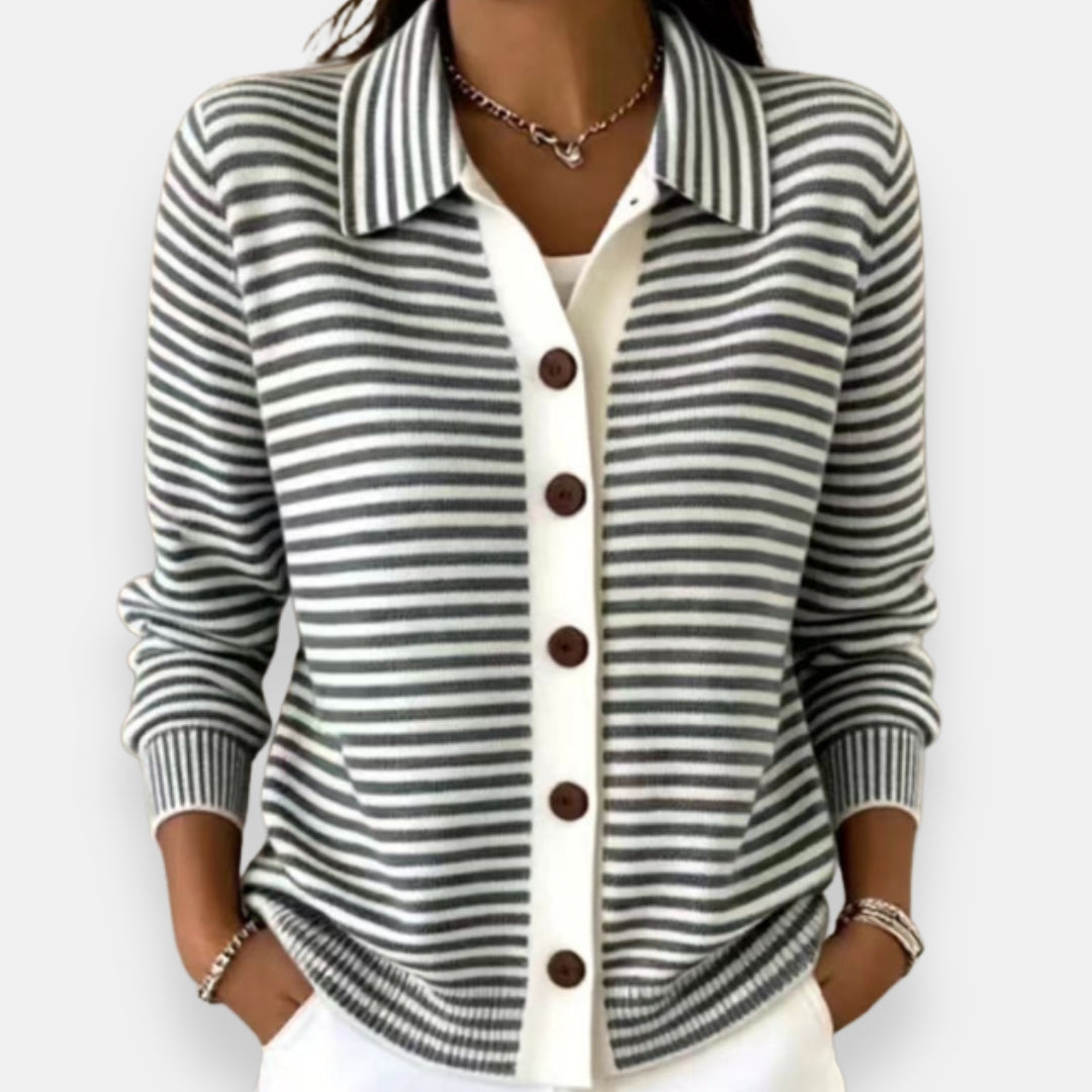 Marie | Striped Button Cardigan