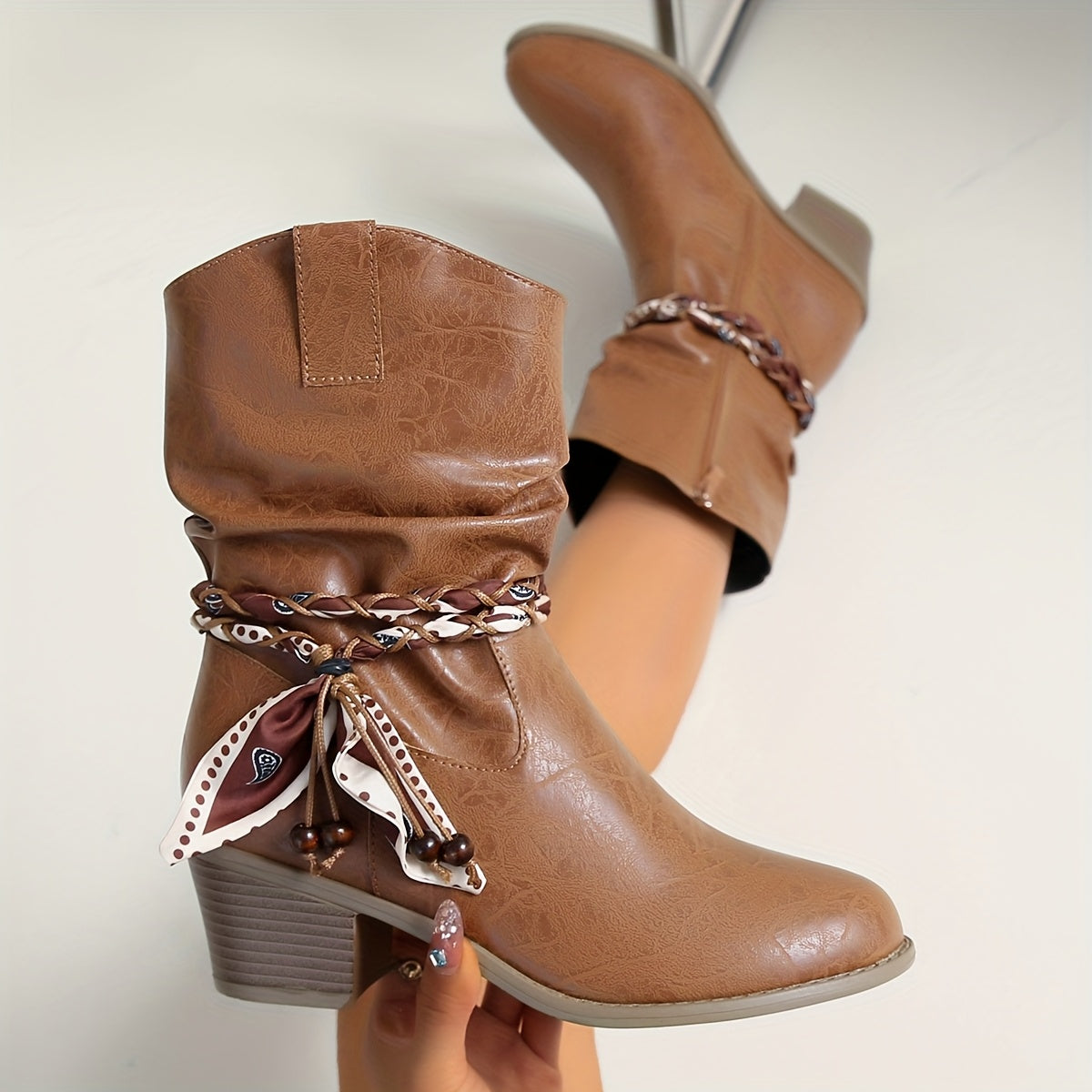 Anna - Cowboy Ankle Boots