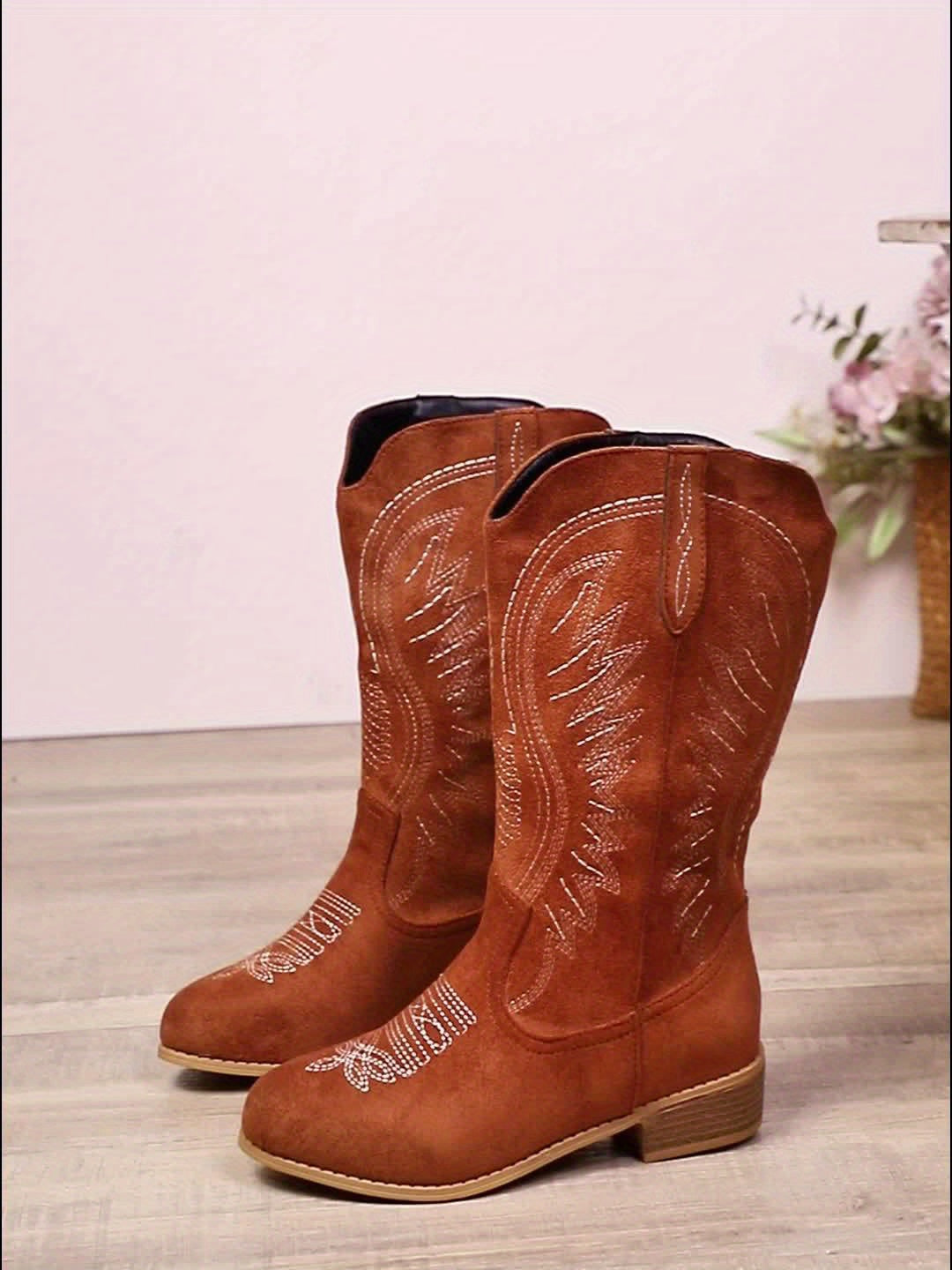 Paola - Wide Western Style High-Top Boots