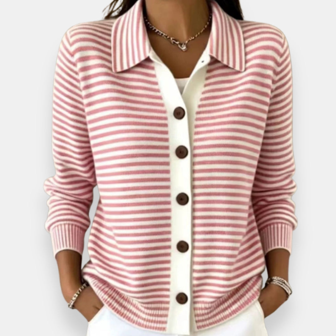 Marie | Striped Button Cardigan