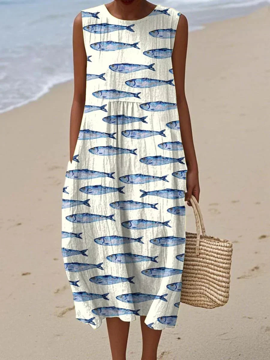 Jacquie - Sleeveless Summer Dress with Pockets