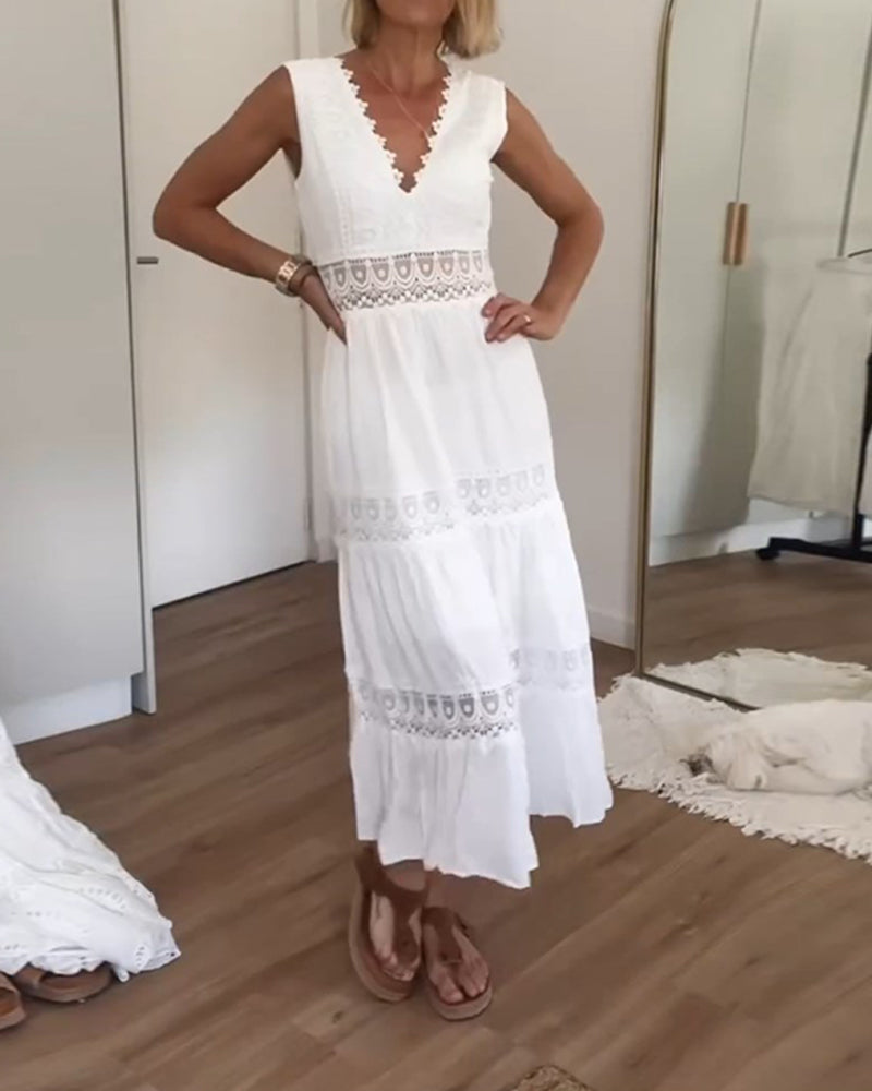 Circe - Lace Top with V-Neck