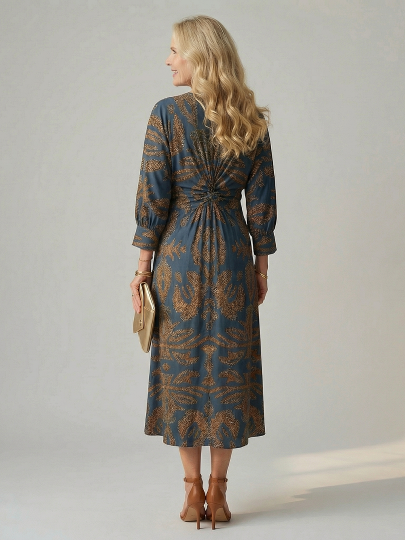 Hold | Natural Wrap Midi Dress