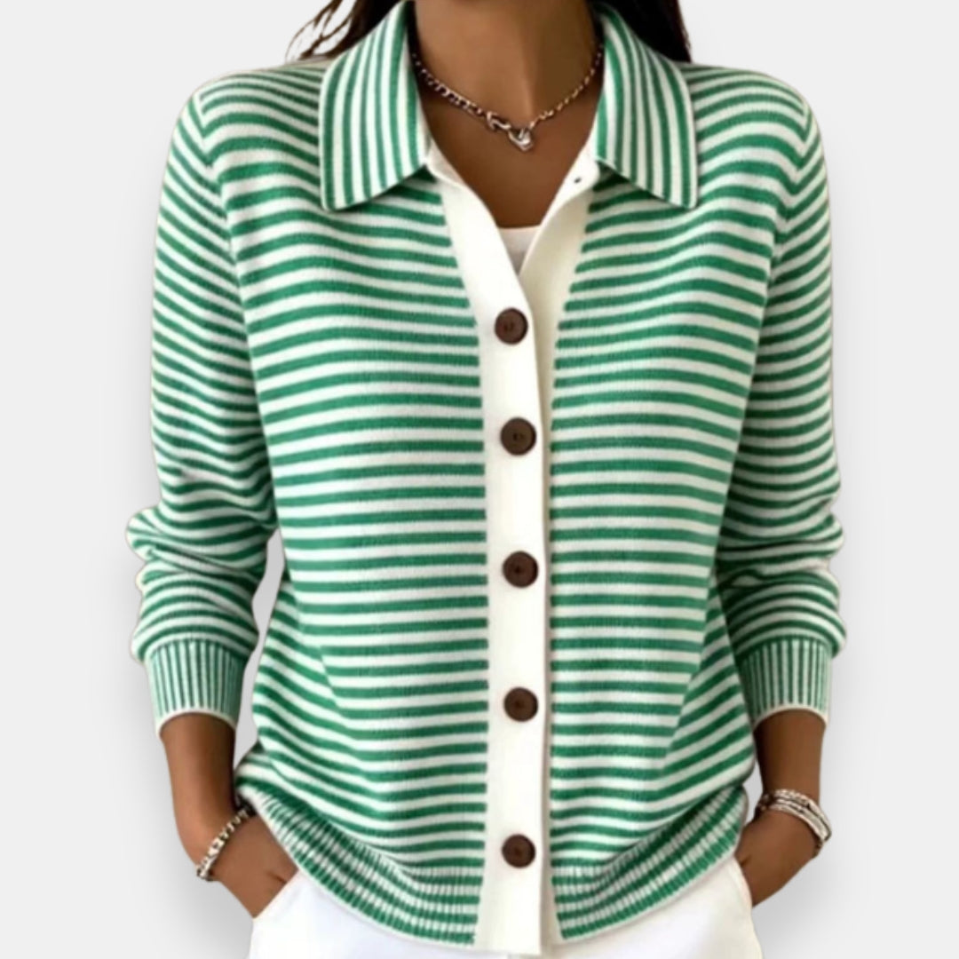 Marie | Striped Button Cardigan