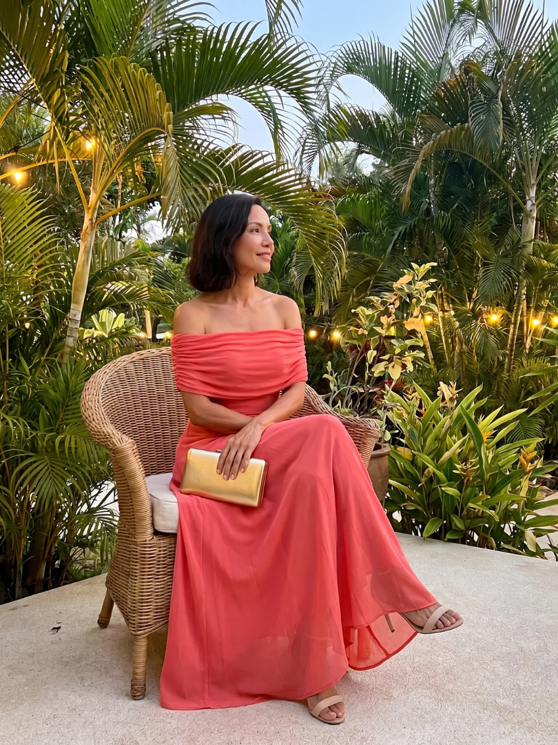 June | Strapless, Draped Midi Dress